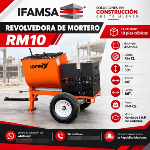 REVOLVEDORA DE MORTERO RM10 JOPER