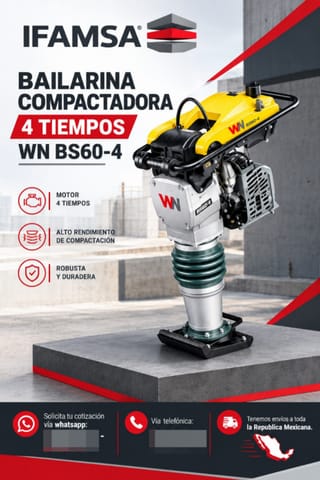 BAILARINA COMPACTADORA 4 TIEMPOS BS60-4 en Puebla (Municipio)