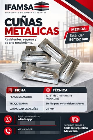 CUÑA METALICA PARA CIMBRA en Puebla (Municipio)