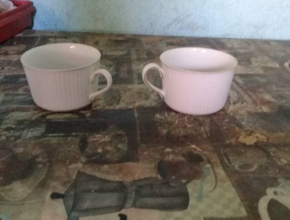 3 tasas de té porcelana virola en oro 2 de café