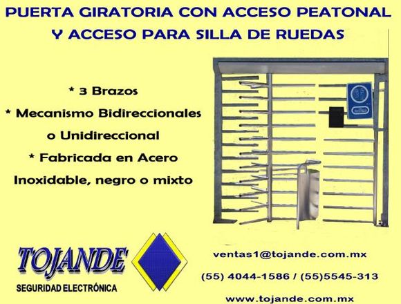 ÚERTA GIRATORIA 3 BRAZOS, CON SISTEMA DE COBRO en Gustavo A. Madero (Municipio)