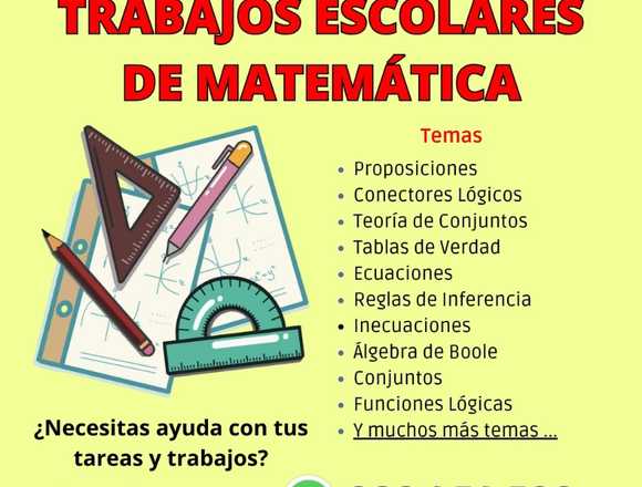 Se realizan tareas/trabajo escolares de matemática en Chiclayo (Distrito)