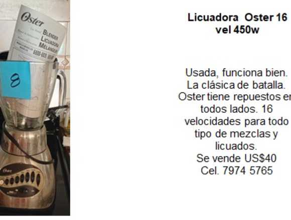 Licuadora Oster 16 vel 450w en San Salvador (Municipio)