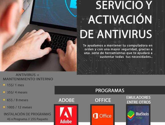 Servicio y Activación de Antivirus + Programas en Quito (Cantón)