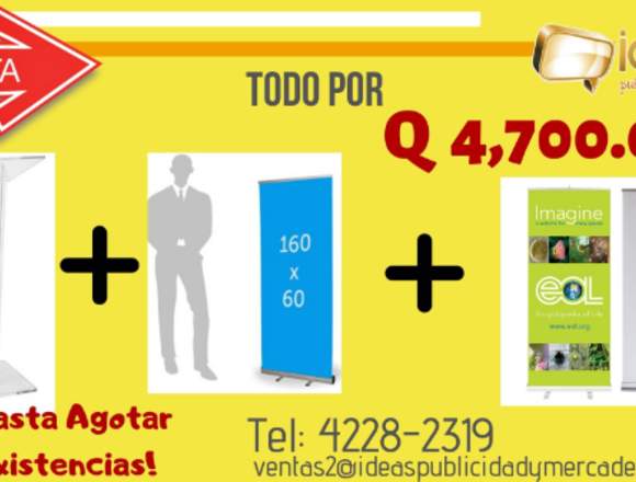 Oferta de Podium con Arañita y Roll Up en Ciudad de Guatemala (Municipio)