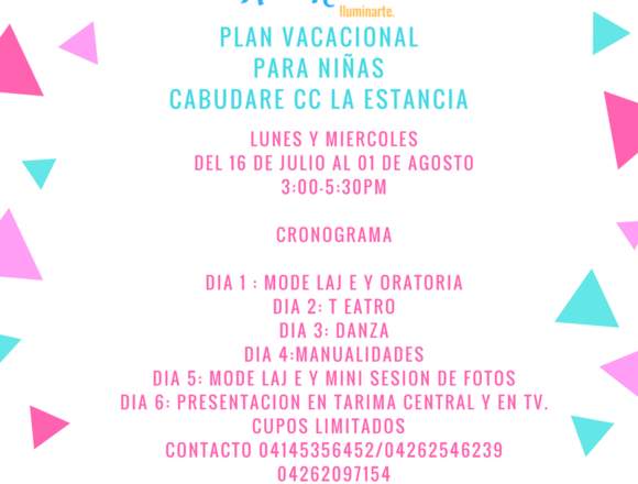 PLAN VACACIONAL PARA NIÑAS en Lagunillas (Municipio)