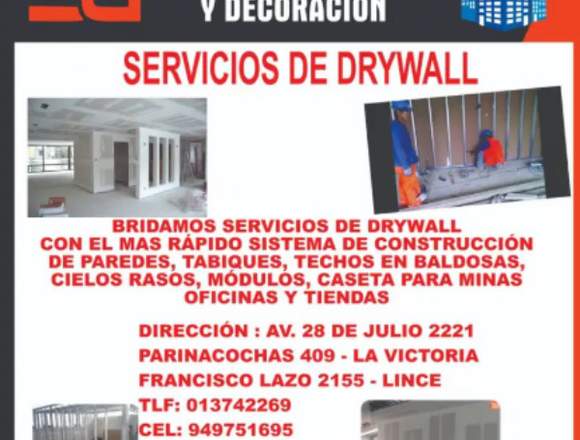 SERVICIOS DE DRYWALL en La Victoria (Lima 13) (Distrito)