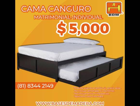 Cama canguro matrimonial individual en San Pedro