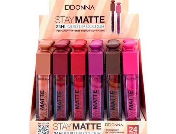 6 pintalabios mate fijo donna