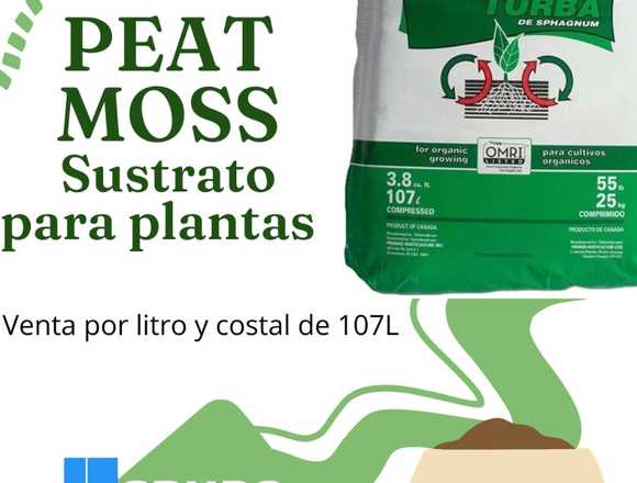 Peat moss profesional ligero rico y 100% natural