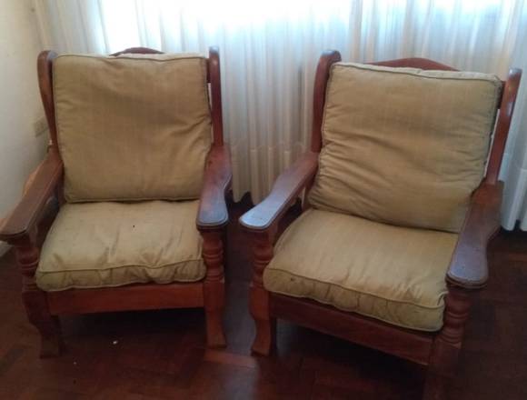 2 SILLONES INDIV FIJOS ALGARROBO MACIZO C ALMOHAD