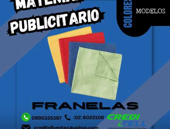 FRANELAS PARA PUBLICIDAD DE EMPRESAS