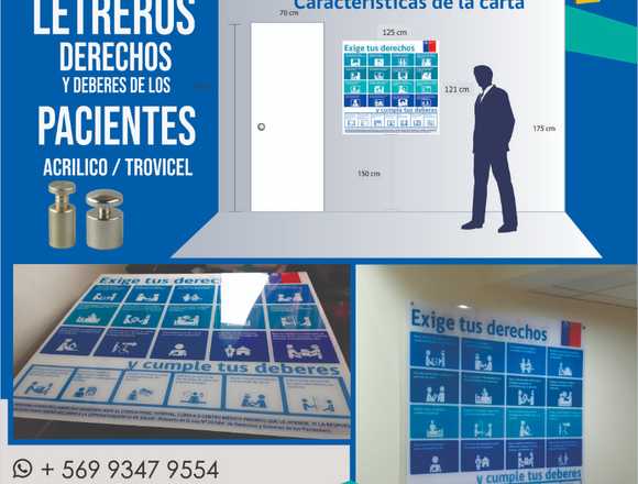 letreros Carta de Deberes y Derechos del Paciente en Santiago (Comuna)
