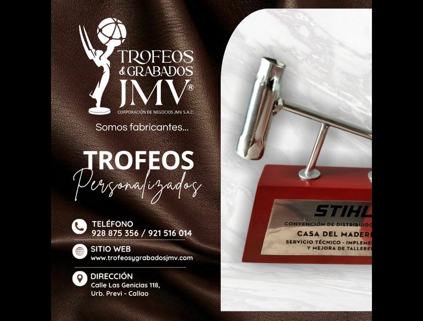 TROFEOS PERSONALIZADOS (PLASMAMOS TU MODELO)