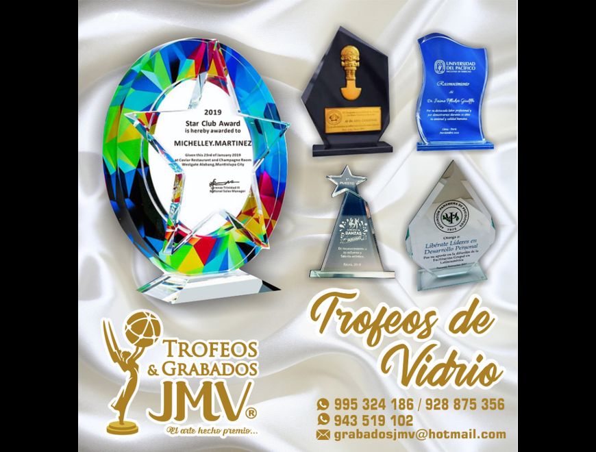 TROFEOS DE VIDRIO Y TROFEOS PERSONALIZADO en Carmen de la Legua Reynoso (Callao 3) (Distrito)