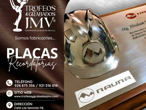 PLACAS RECORDATORIAS (BRONCE, PLAQUE Y PLATA)