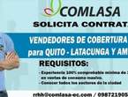 SE REQUIERE VENDEDORES DE COBERTURA en Pichincha (Cantón)