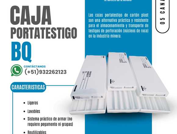 Caja porta testigo en LÍNEA BQ cartón plast minerí en Arequipa (Distrito)
