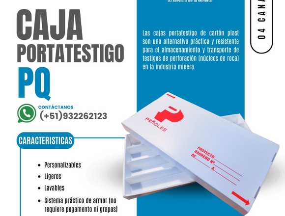 Caja porta testigo en LÍNEA PQ cartón plast minerí en Arequipa (Distrito)