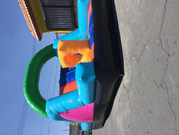 Rento inflable doble escalada y futbolito