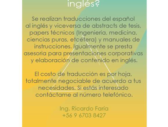 Servicio de traducción (Inglés-español) en Santiago (Comuna)