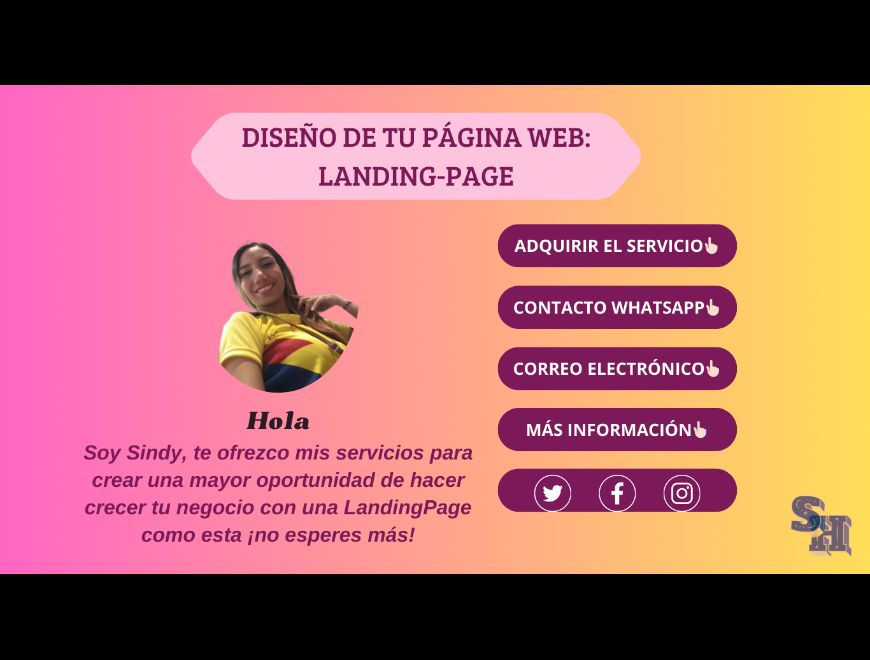 Creación de Landing Page básica (Sindy HM Diseños) en Vigo (Municipio)
