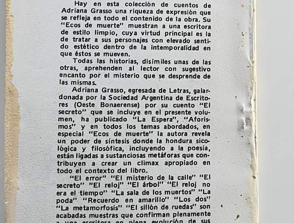 Ecos de Muerte de Adriana Grasso