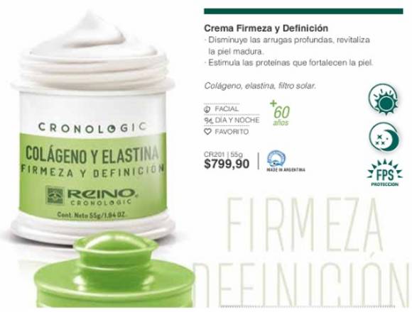 Crema facial con colágeno, firmeza y definición