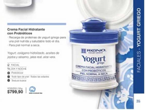 Crema facial hidratante probioticos-yogurt griego en Valentín Alsina (Localidad)