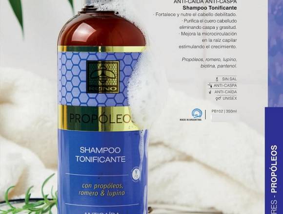 Shampoo tonificante-anti caída-anti caspa