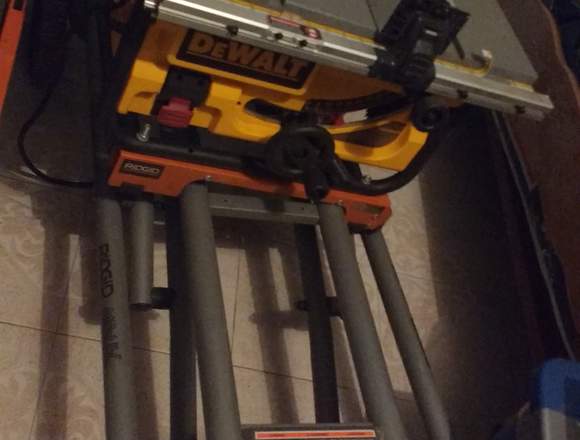 SIERRA DEWALT 10" 1800W + SOPORTE MÓVIL RIDGID