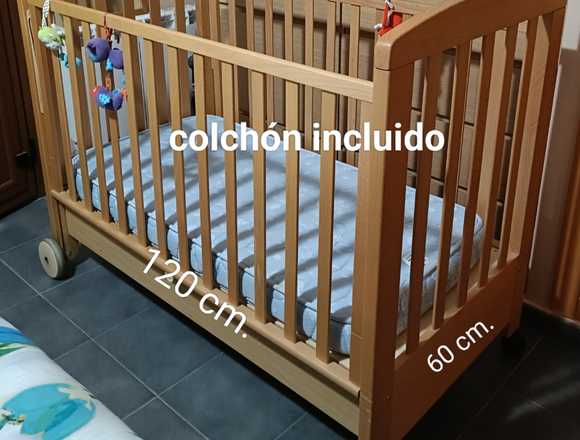 Cuna de madera 120x60