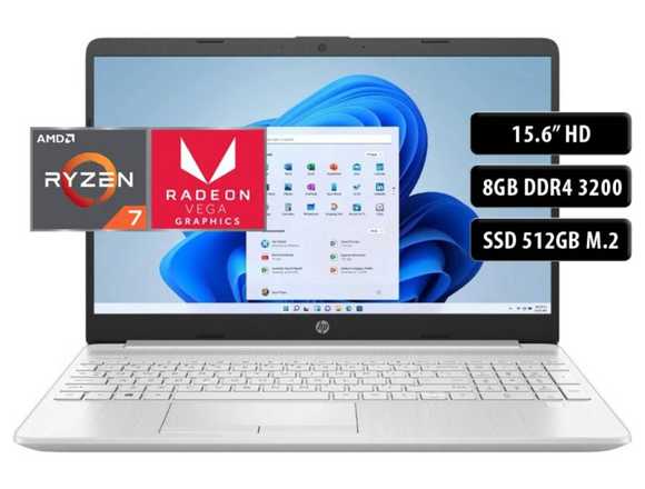 Notebook HP 15 / Ryzen 7 5700U / 8GB / 512SSD en Parque del Plata (Localidad)