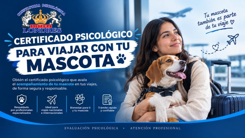 Certificado psicológico para viajar con mascota en Lince (Lima 14) (Distrito)