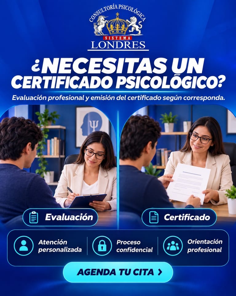 Evaluación psicológica con certificado en Lima