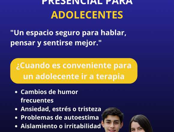 TERAPIA PSICOLÓGICA PRESENCIAL PARA ADOLESCENTES en Santiago de Surco (Lima 33) (Distrito)