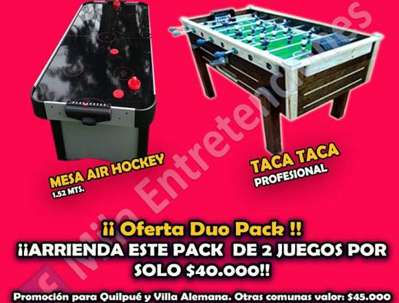 Arriendo Duo Pack - Mesa Air Hockey + Taca Taca en Valparaíso (Comuna)