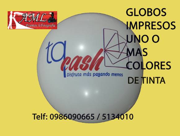 GLOBOS IMPRESOS 16 USD PAQUETE 100 UNID. en Quito (Cantón)