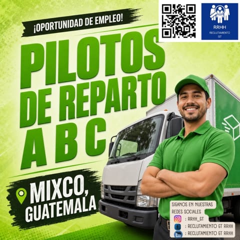 PILOTOS DE TRAILER CABEZAL REPARTIDORES A B C en Ciudad de Guatemala (Municipio)
