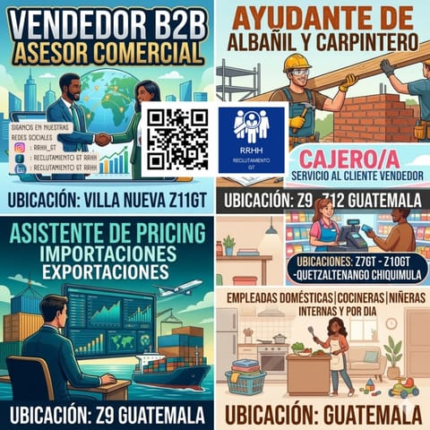 EMPLEADAS DOMESTICAS CONSERJES NIÑERAS LIMPIEZA VENDEDORES en Ciudad de Guatemala (Municipio)