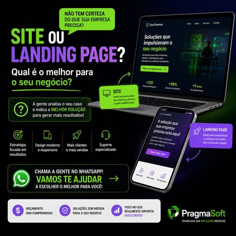 Desenvolvemos Site, landing page, e-commerce e muito mais! Automatize