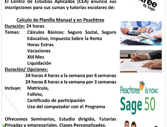 CURSOS DE CONTABILIDAD / PEACHTREE / PLANILLA en Panamá (Distrito)
