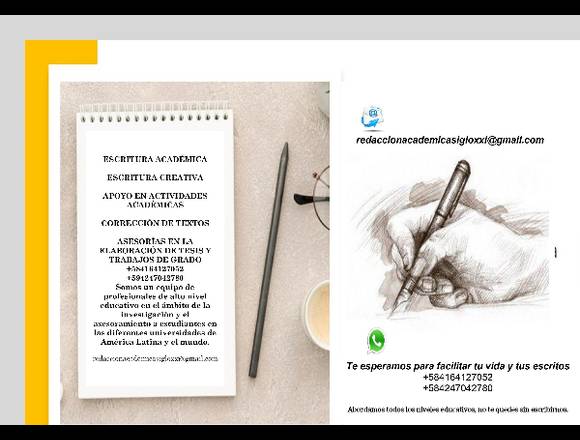 Redacción, correccion de escritos y asesorias educ en Campo Elías (Municipio)