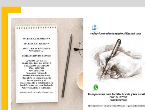Redacción, correccion de escritos y asesorias educ en Campo Elías (Municipio)