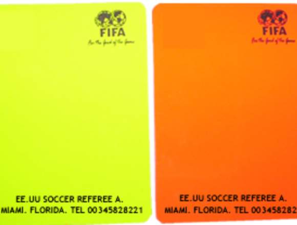 TARJETAS DE ARBITRO , DOS UNIDADES