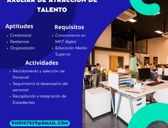 Auxiliar de Atracción de Talentos en Pachuca de Soto (Municipio)