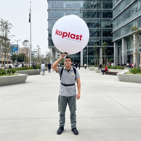 Globo mochila inflable publicitario para activaciones y eventos en Lima (Lima 1) (Distrito)