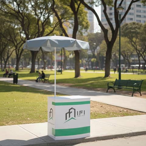 MODULO CON SOMBRILLA PUBLICITARIA PARA FERIAS en Lima (Lima 1) (Distrito)