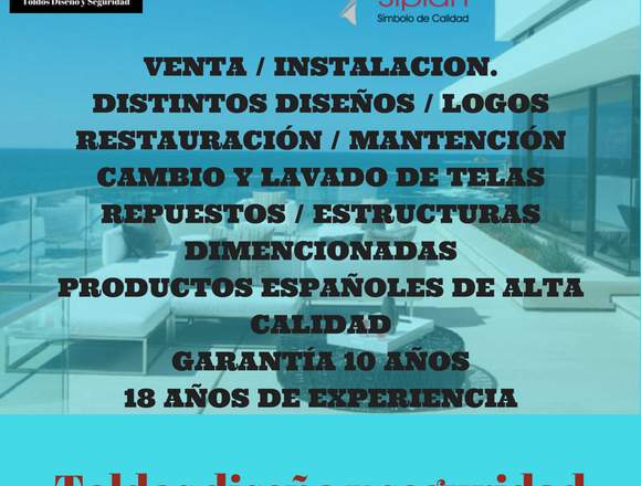 Toldos quitasoles venta, reparación y limpieza. en Viña del Mar (Comuna)