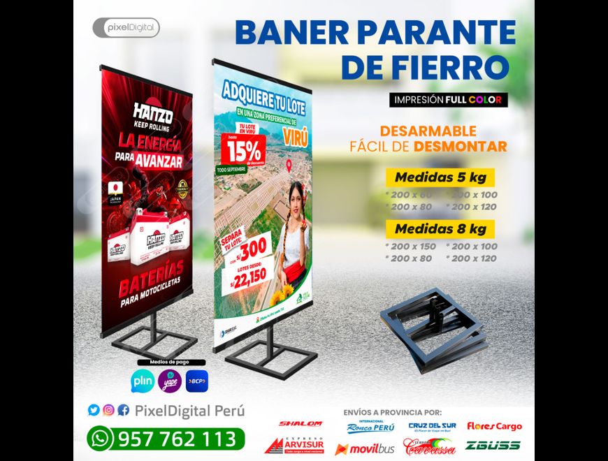 Parante de Fierro 1x2 mts